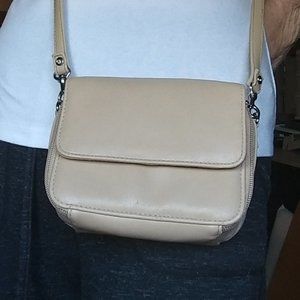 3/25 - Small Crossbody bag  6x5x2" vinyl sand color